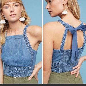 NWT Anthropologie Maeve Denim Crop Top